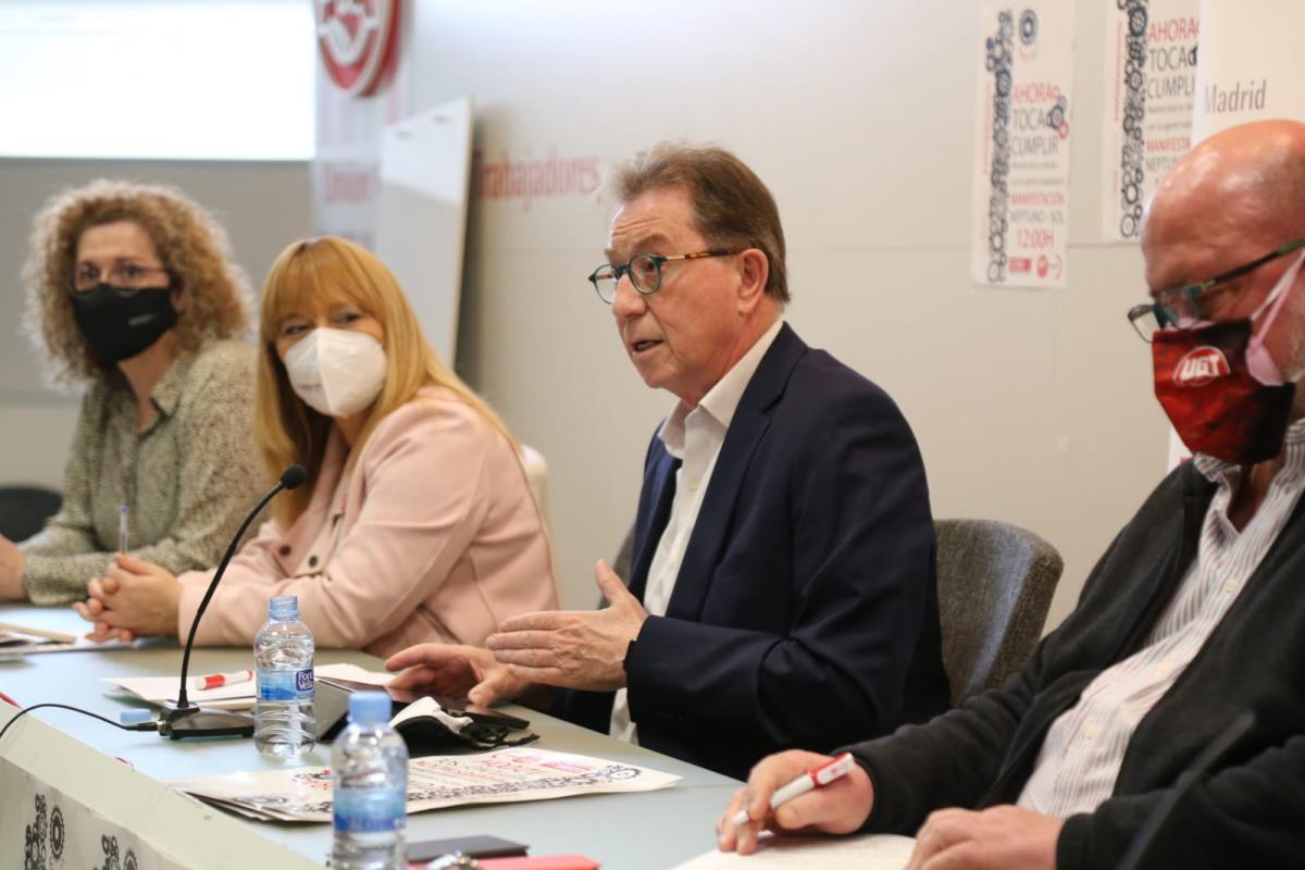 Rueda de prensa en la sede de UGT Madrid