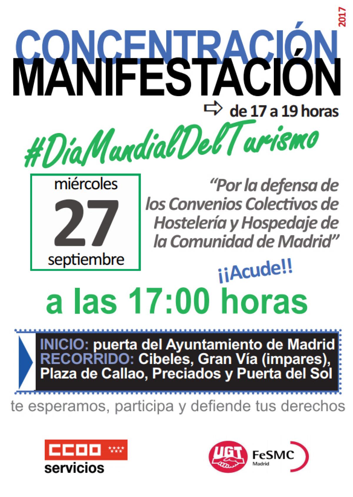 Manifestacin el 27 de septiembre Da Mundial Del Turismo
