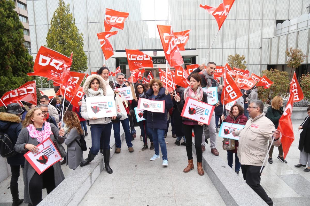Concentracin en el centro de trabajo de Serrano, en Madrid