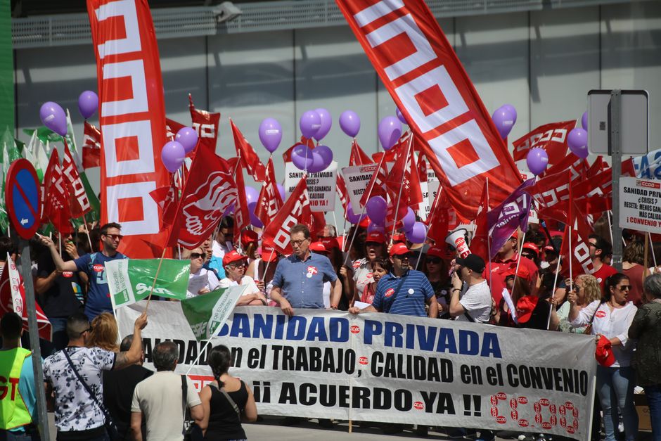 CCOO se moviliza contra la precarizacin de las plantillas de la sanidad privada