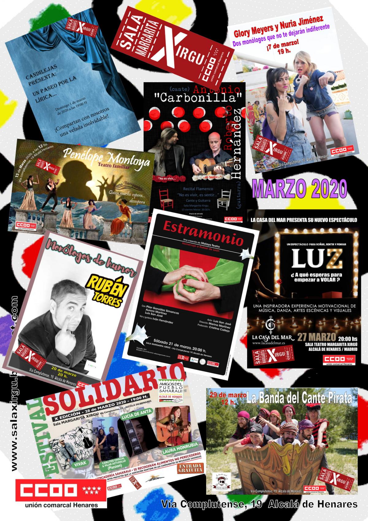 Programacin de marzo en la sala Margarita Xirgu de CCOO Henares
