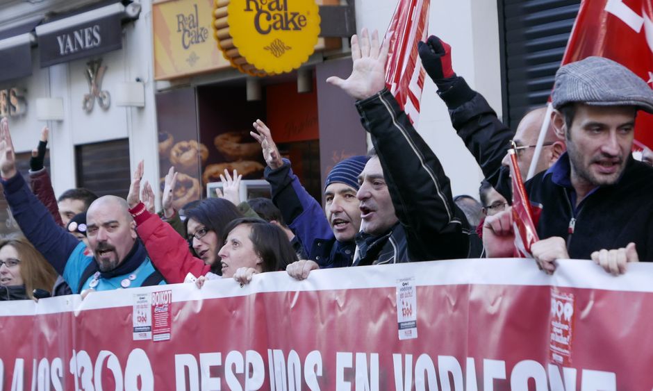 Concentracin contra el ERE de Vodafone-ONO