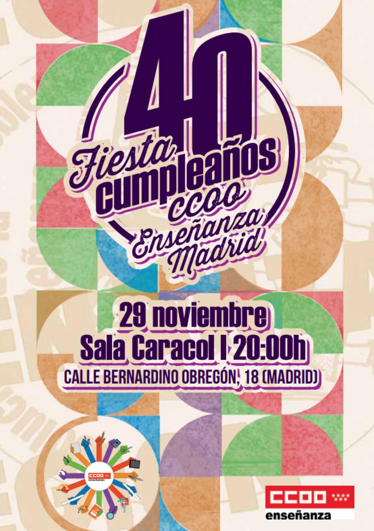40 aniversario federacin de enseanza de CCOO Madrid