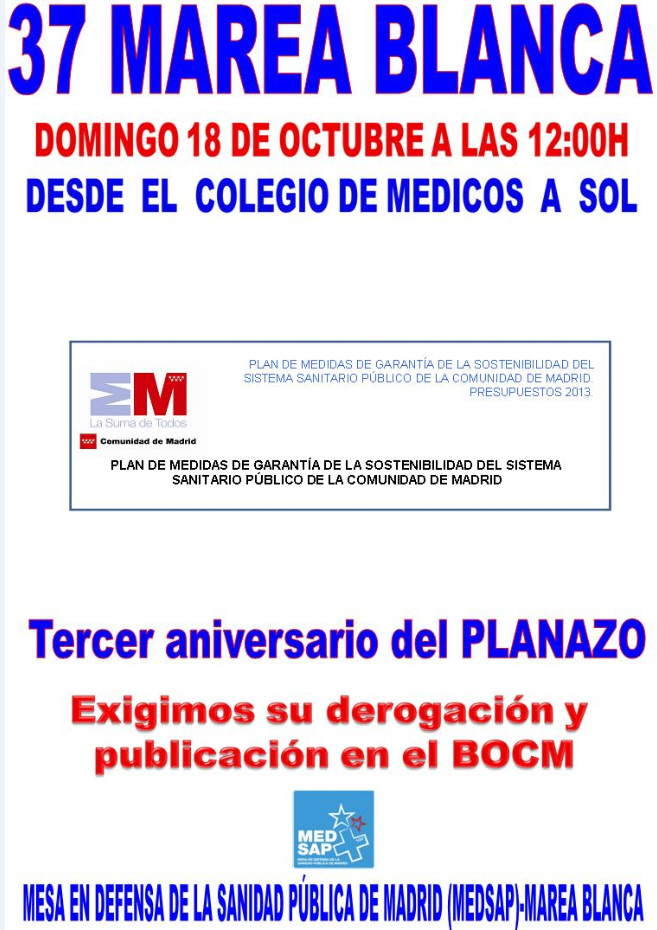 Marea Blanca 18 de octubre de 2015