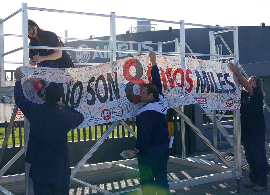 Concentracin de apoyo a los 8 de Airbus