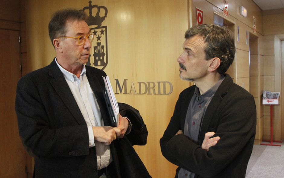 Reunin de Podemos y CCOO en la Asamblea de Madrid
