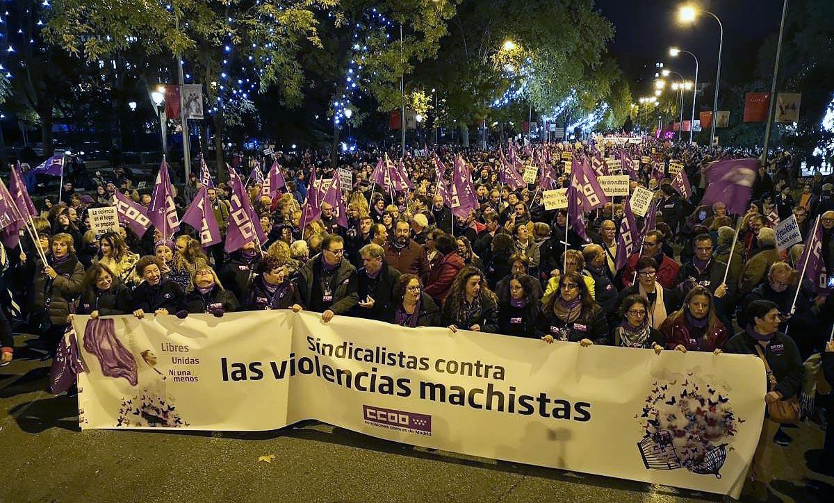 Multitudinaria manifestacin en Madrid contra la violencia machista