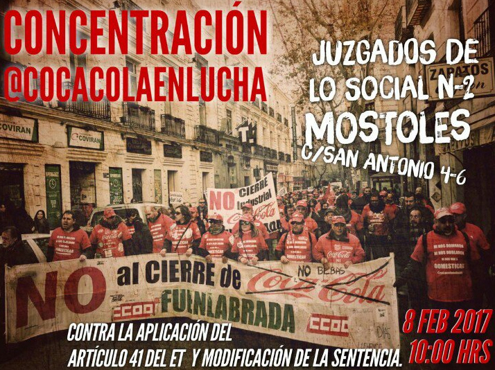 Concentracin por el juicio de Coca-Cola en Mstoles