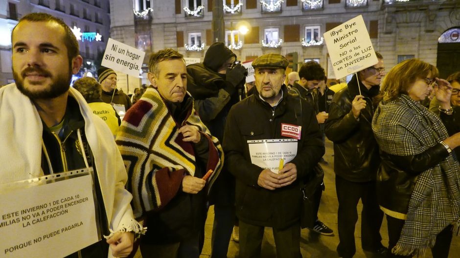Carlos Martnez  y Julin Martnez (CCOO) en la concentracin contra la pobreza energtica en Madrid