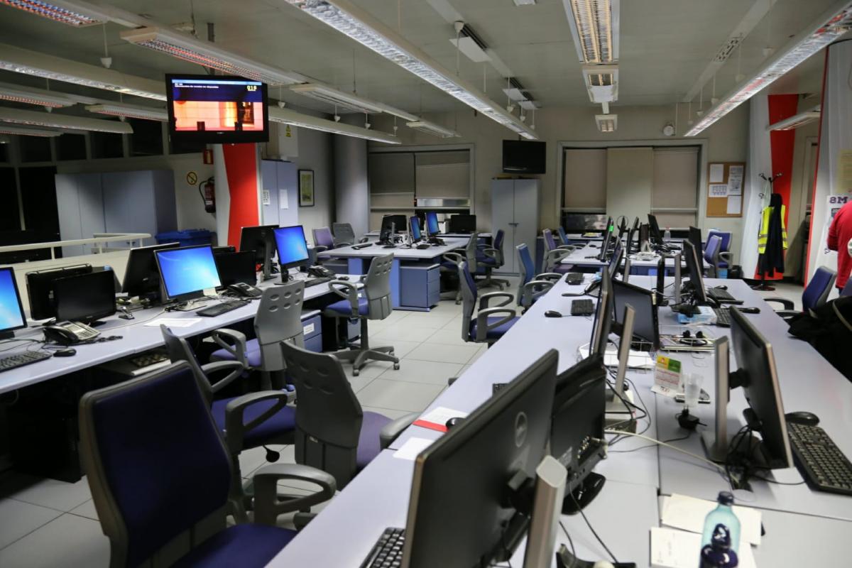 Estudio de Telemadrid en el inicio de la huelga