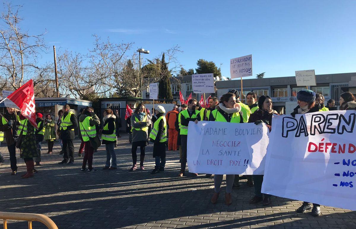 Protesta en el Liceo Francs de Madrid