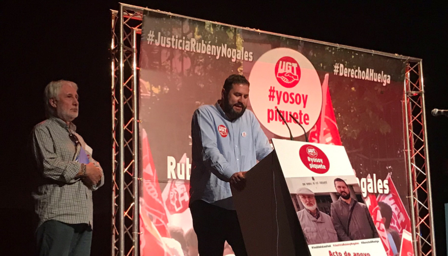 Acto de apoyo a Rubn Sanz y Jose Manuel Nogales, compaeros de UGT de Madrid