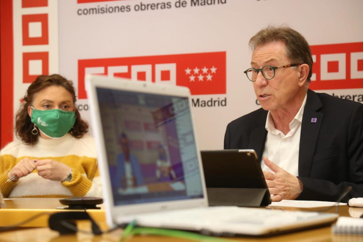Eva Prez y Jaime Cedrn en la presentacin del informe