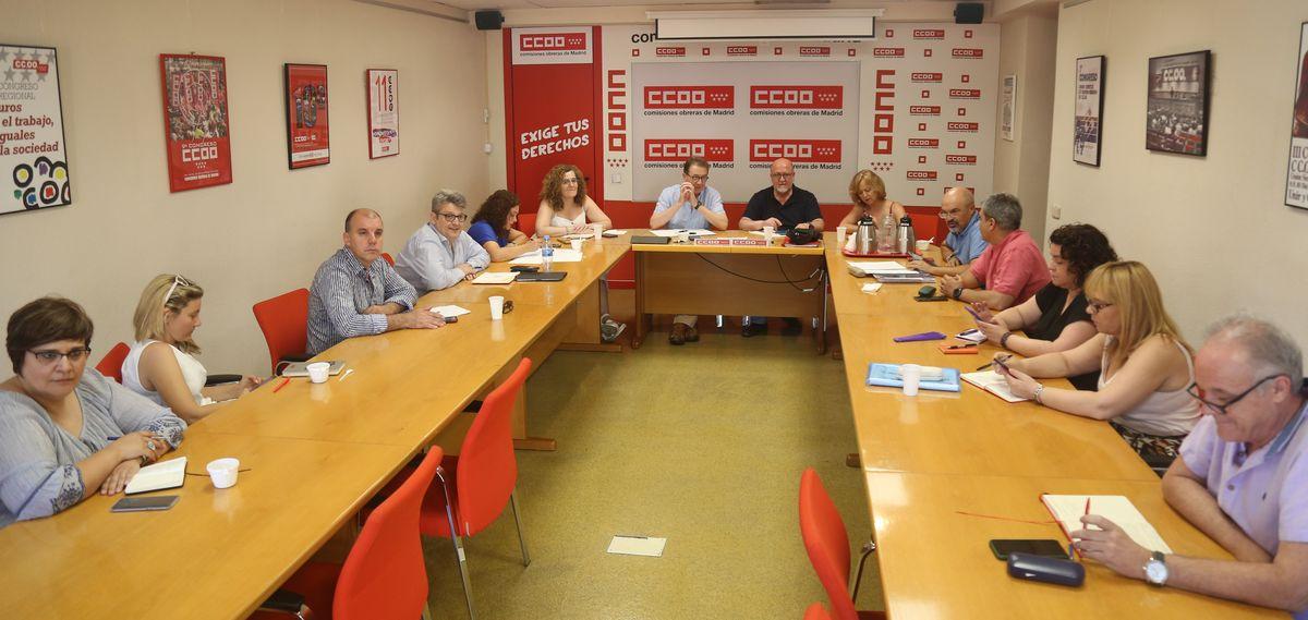 Reunin de las ejecutivas de CCOO y UGT de Madrid