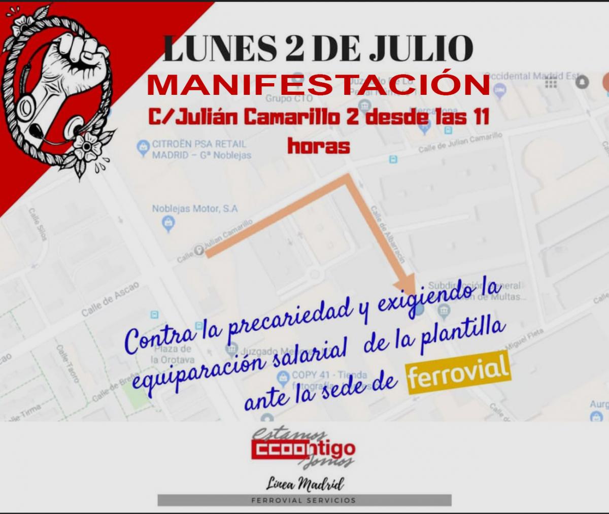 Manifestacin por la igualdad salarial en el 010 Lnea Madrid