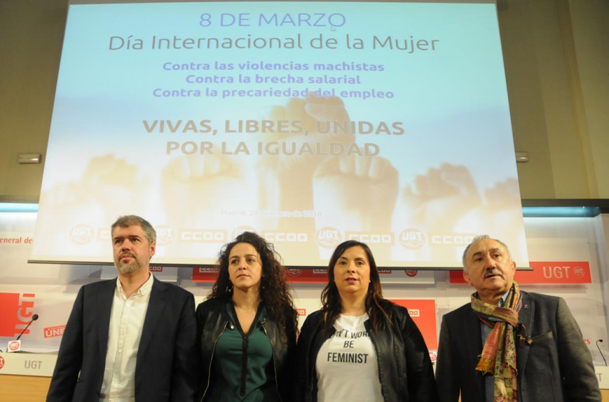 CCOO y UGT convocan paros de dos horas para el 8 de marzo