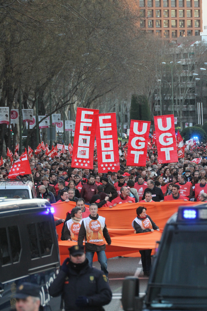 Manifestacin por el derecho de huelga, por las libertades y contra la Ley Mordaza, febrero 2015