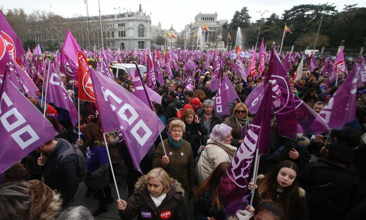 8M huelga general, Cibeles, Madrid
