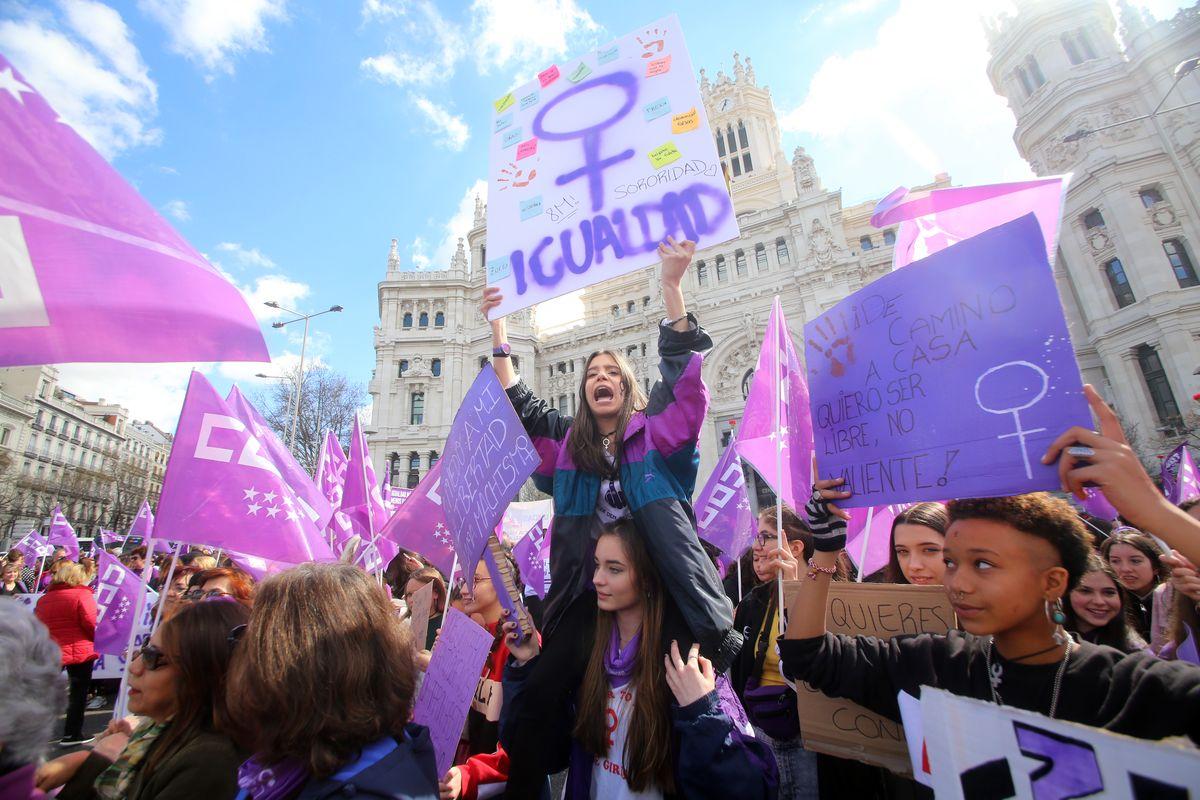 8M Da Internacional de la Mujer Trabajadora, concentracin en Cibeles